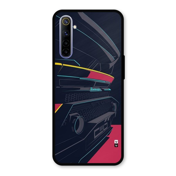 Super Car Parked Metal Back Case for Realme 6