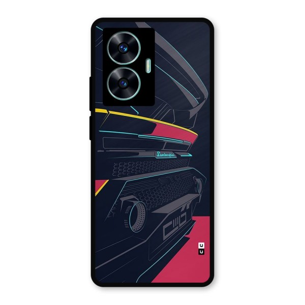 Super Car Parked Metal Back Case for Realme Narzo N55