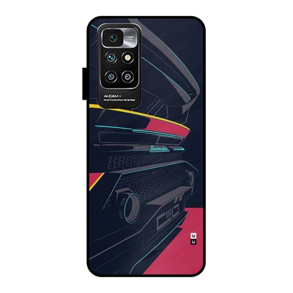 Super Car Parked Metal Back Case for Redmi 10 Prime