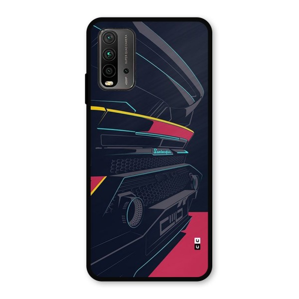 Super Car Parked Metal Back Case for Redmi 9 Power