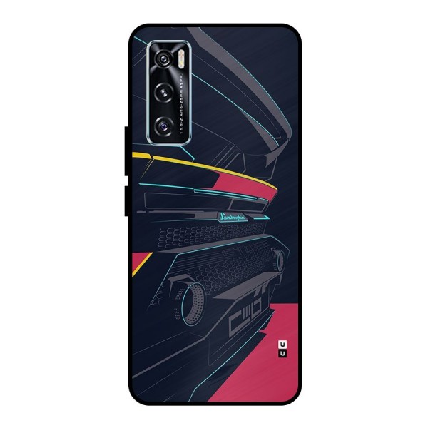 Super Car Parked Metal Back Case for Vivo V20 SE