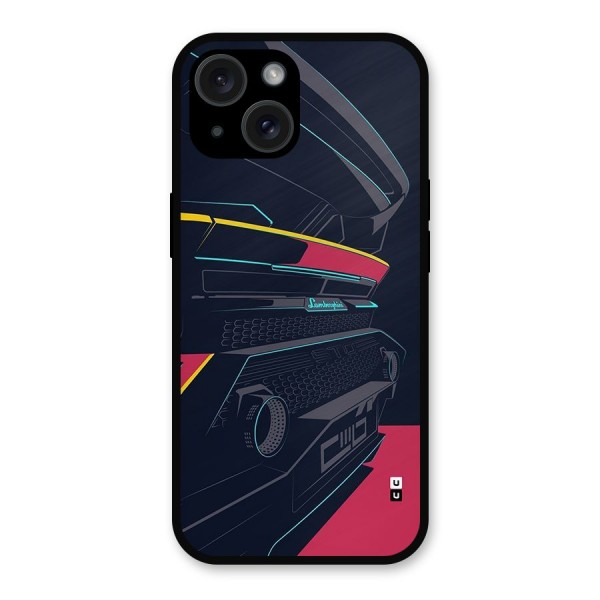 Super Car Parked Metal Back Case for iPhone 15