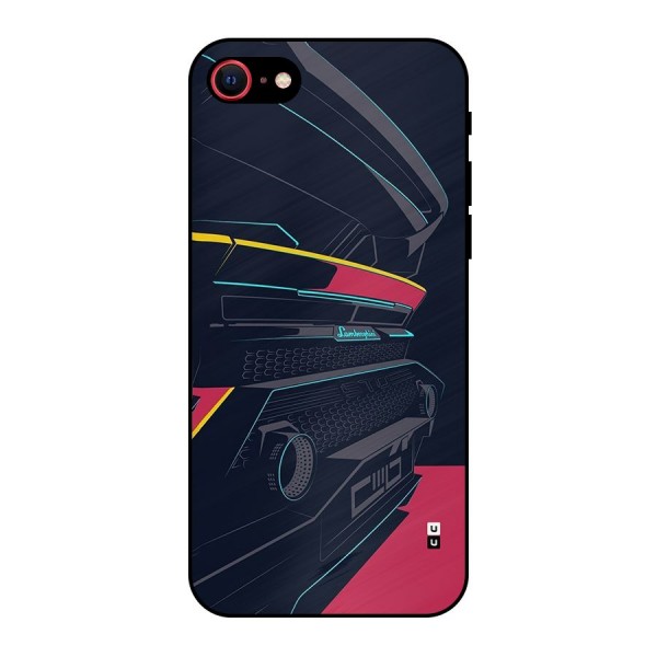 Super Car Parked Metal Back Case for iPhone SE 2020