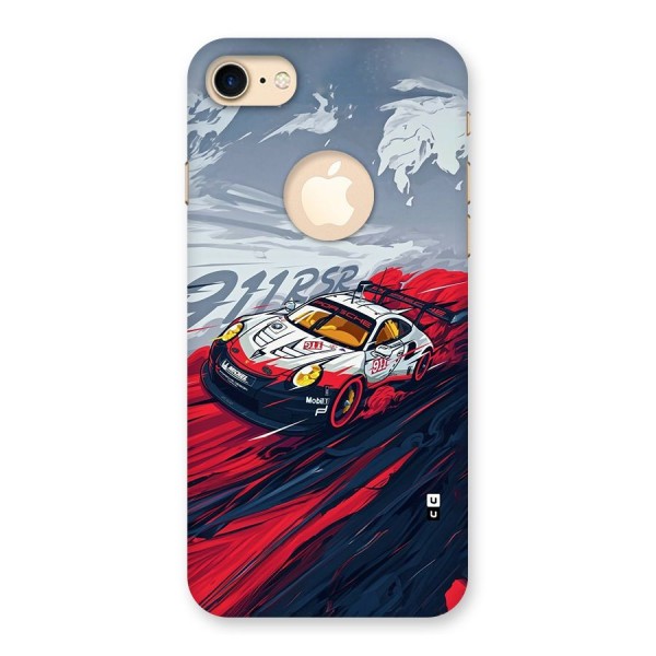 Super Car illustration Back Case for iPhone 8 Logo Cut