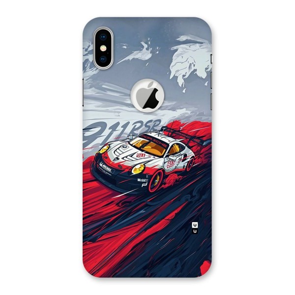 Super Car illustration Back Case for iPhone XS Logo Cut