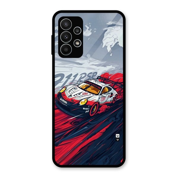 Super Car illustration Glass Back Case for Galaxy A23