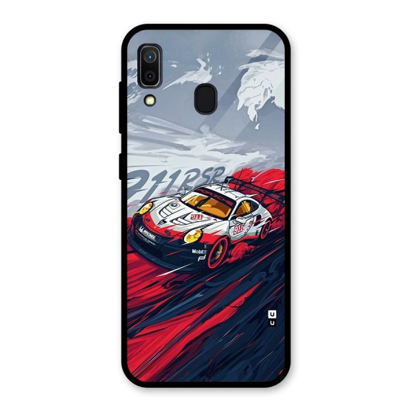 Super Car illustration Glass Back Case for Galaxy A30