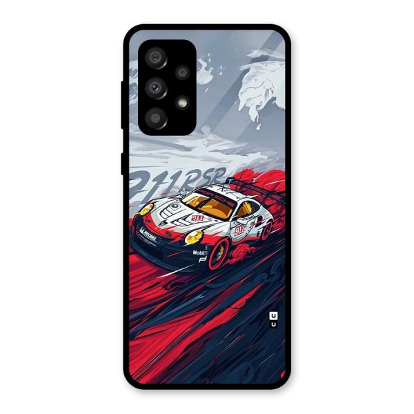 Super Car illustration Glass Back Case for Galaxy A32