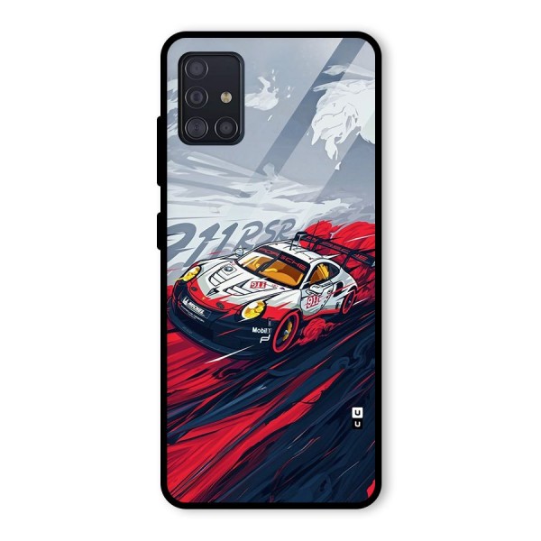 Super Car illustration Glass Back Case for Galaxy A51