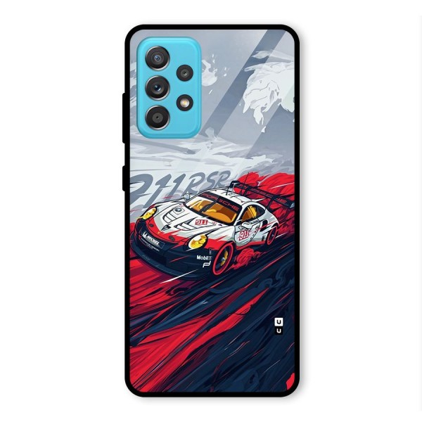 Super Car illustration Glass Back Case for Galaxy A52