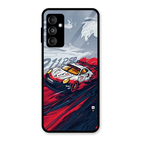 Super Car illustration Glass Back Case for Galaxy M14 5G