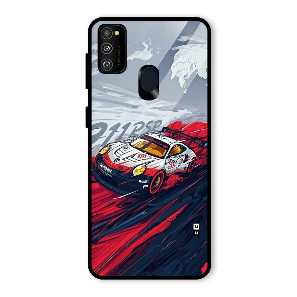 Super Car illustration Glass Back Case for Galaxy M21