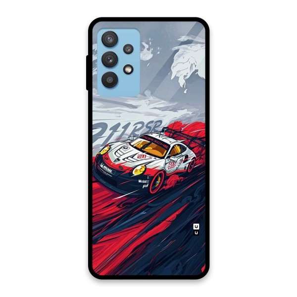 Super Car illustration Glass Back Case for Galaxy M32 5G