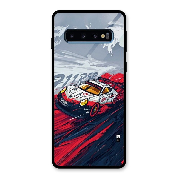 Super Car illustration Glass Back Case for Galaxy S10