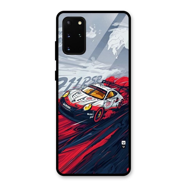 Super Car illustration Glass Back Case for Galaxy S20 Plus