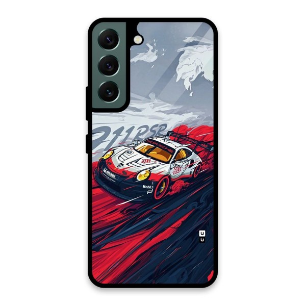 Super Car illustration Glass Back Case for Galaxy S22 5G