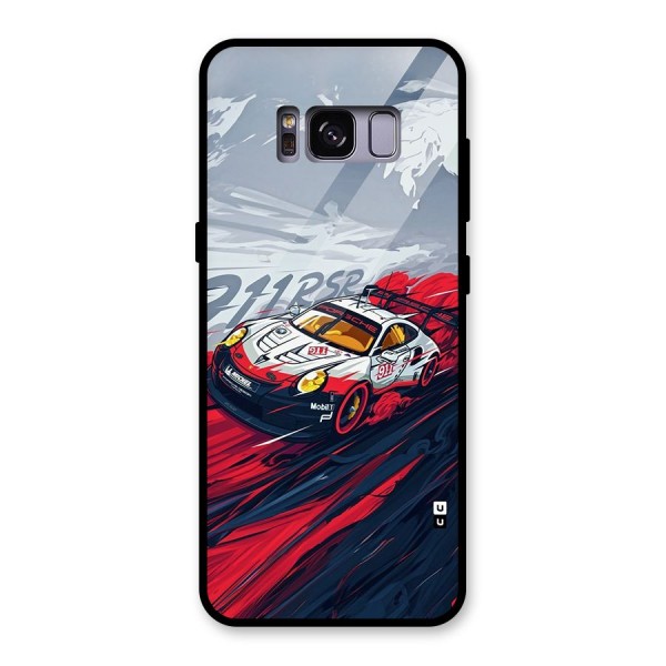 Super Car illustration Glass Back Case for Galaxy S8