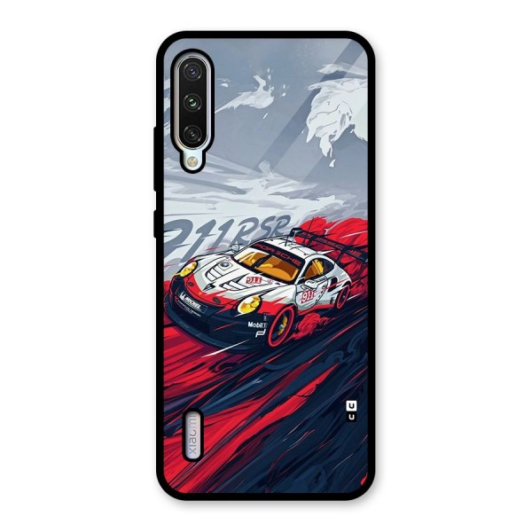 Super Car illustration Glass Back Case for Mi A3