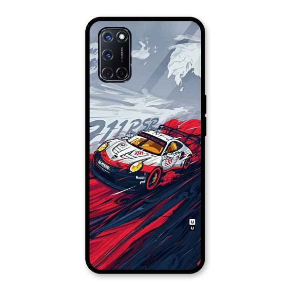 Super Car illustration Glass Back Case for Oppo A52