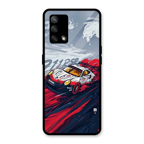 Super Car illustration Glass Back Case for Oppo F19