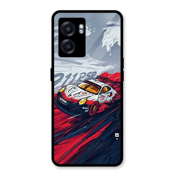 Super Car illustration Glass Back Case for Oppo K10 (5G)