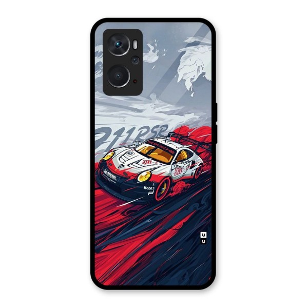 Super Car illustration Glass Back Case for Oppo K10 4G