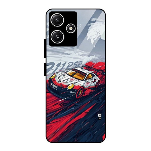 Super Car illustration Glass Back Case for Poco M6 Pro