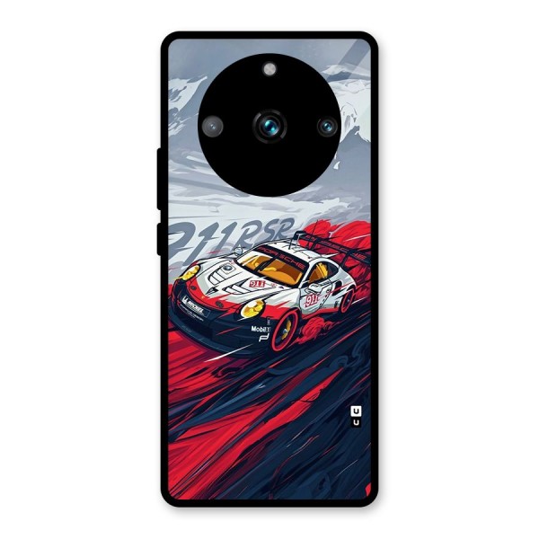 Super Car illustration Glass Back Case for Realme 11 Pro