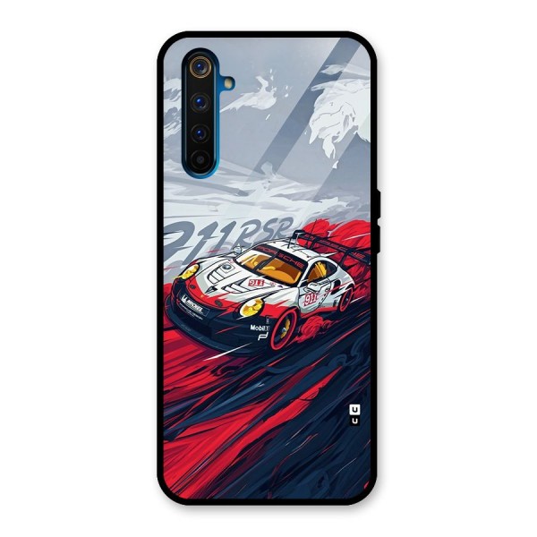 Super Car illustration Glass Back Case for Realme 6 Pro