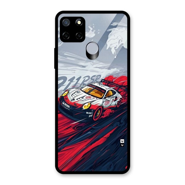 Super Car illustration Glass Back Case for Realme C15