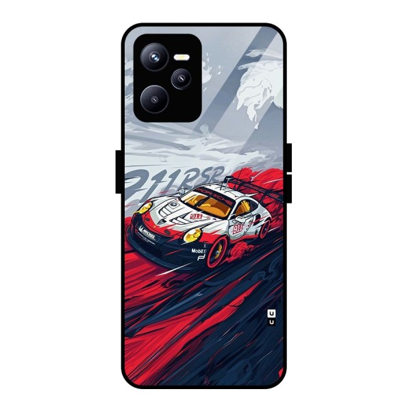 Super Car illustration Glass Back Case for Realme C35