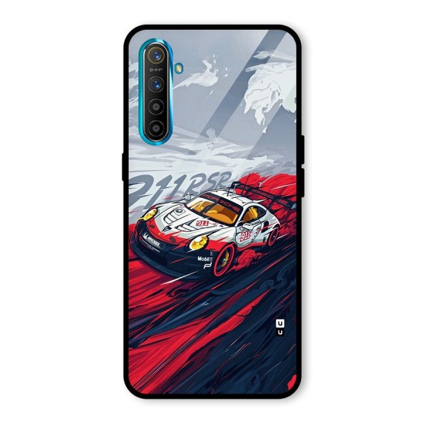 Super Car illustration Glass Back Case for Realme X2