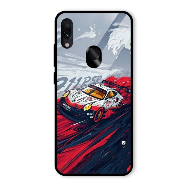 Super Car illustration Glass Back Case for Redmi Note 7