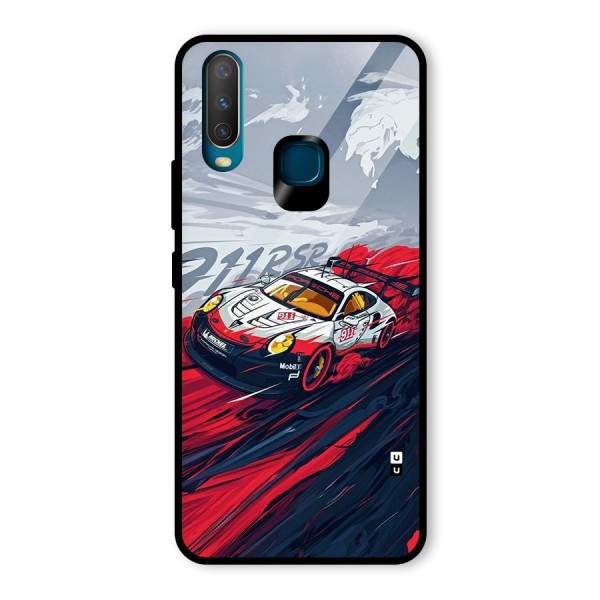 Super Car illustration Glass Back Case for Vivo Y15