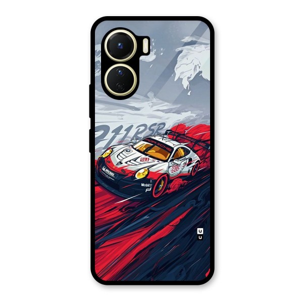 Super Car illustration Glass Back Case for Vivo Y56