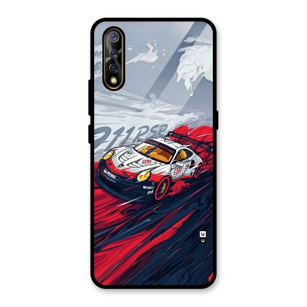 Super Car illustration Glass Back Case for Vivo Z1x