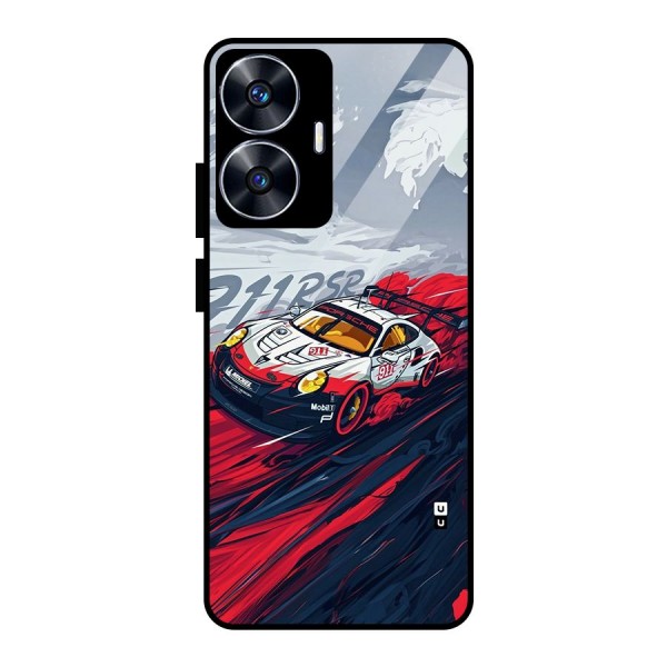 Super Car illustration Glass Back Case for realme C55