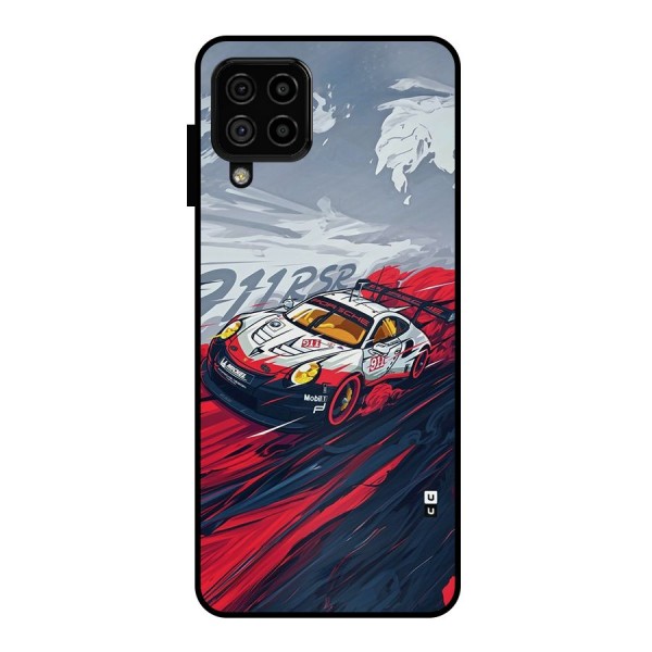 Super Car illustration Metal Back Case for Galaxy A22 4G