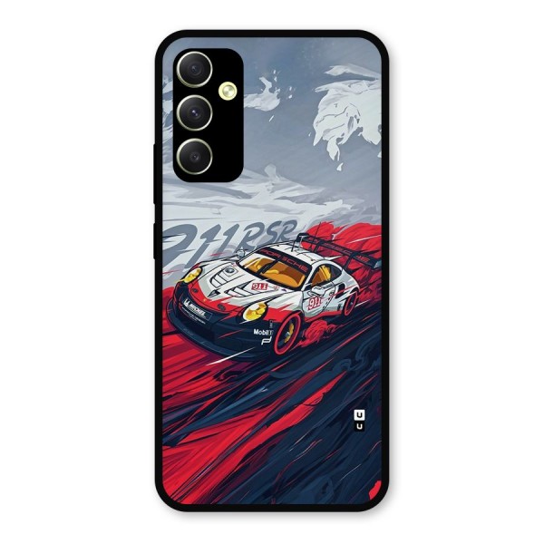 Super Car illustration Metal Back Case for Galaxy A34