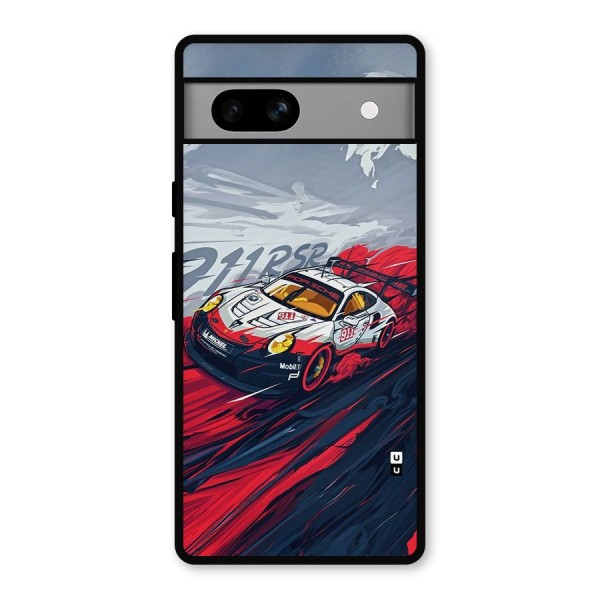 Super Car illustration Metal Back Case for Google Pixel 7a