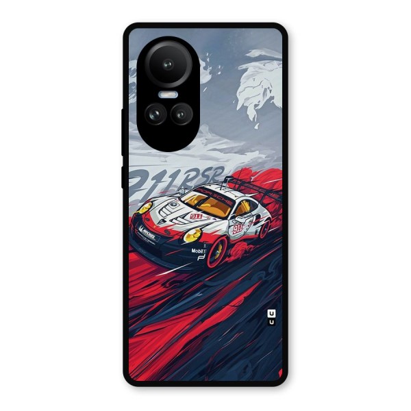 Super Car illustration Metal Back Case for Oppo Reno10 Pro