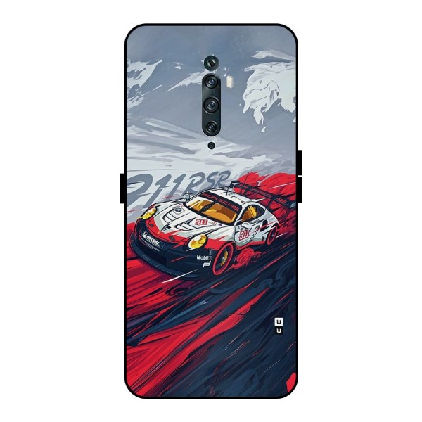 Super Car illustration Metal Back Case for Oppo Reno2 F