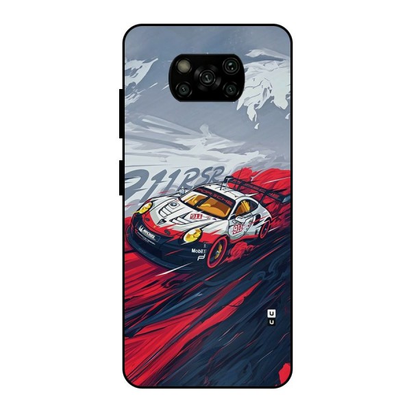 Super Car illustration Metal Back Case for Poco X3