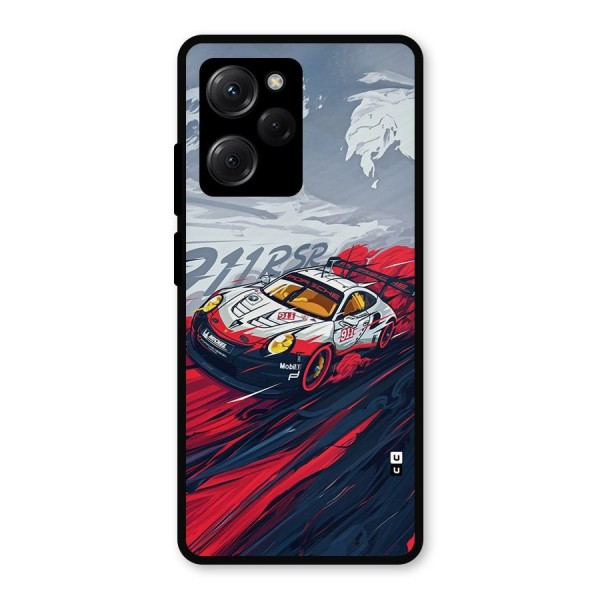 Super Car illustration Metal Back Case for Poco X5 Pro