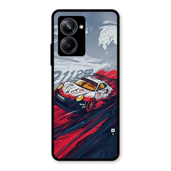 Super Car illustration Metal Back Case for Realme 10 Pro