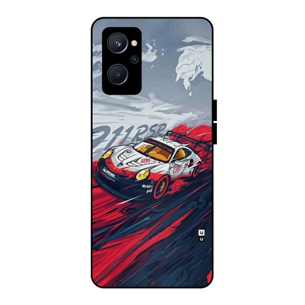 Super Car illustration Metal Back Case for Realme 9i 5G