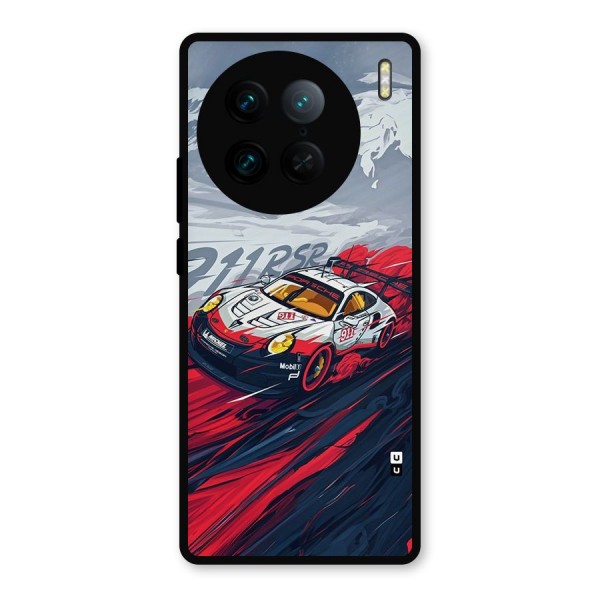 Super Car illustration Metal Back Case for Vivo X90 Pro