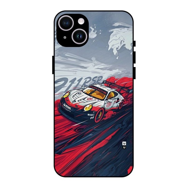 Super Car illustration Metal Back Case for iPhone 14 Plus