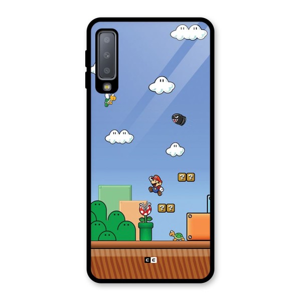 Super Plumber Glass Back Case for Galaxy A7 (2018)