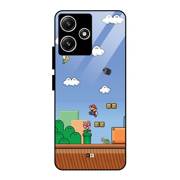 Super Plumber Glass Back Case for Poco M6 Pro